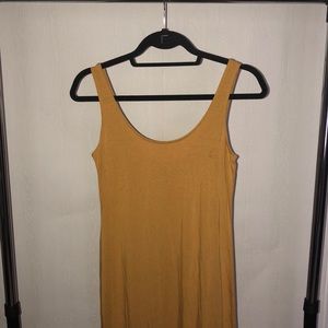 Scoop neck Mustard Maxi dress